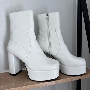 white platform boots
